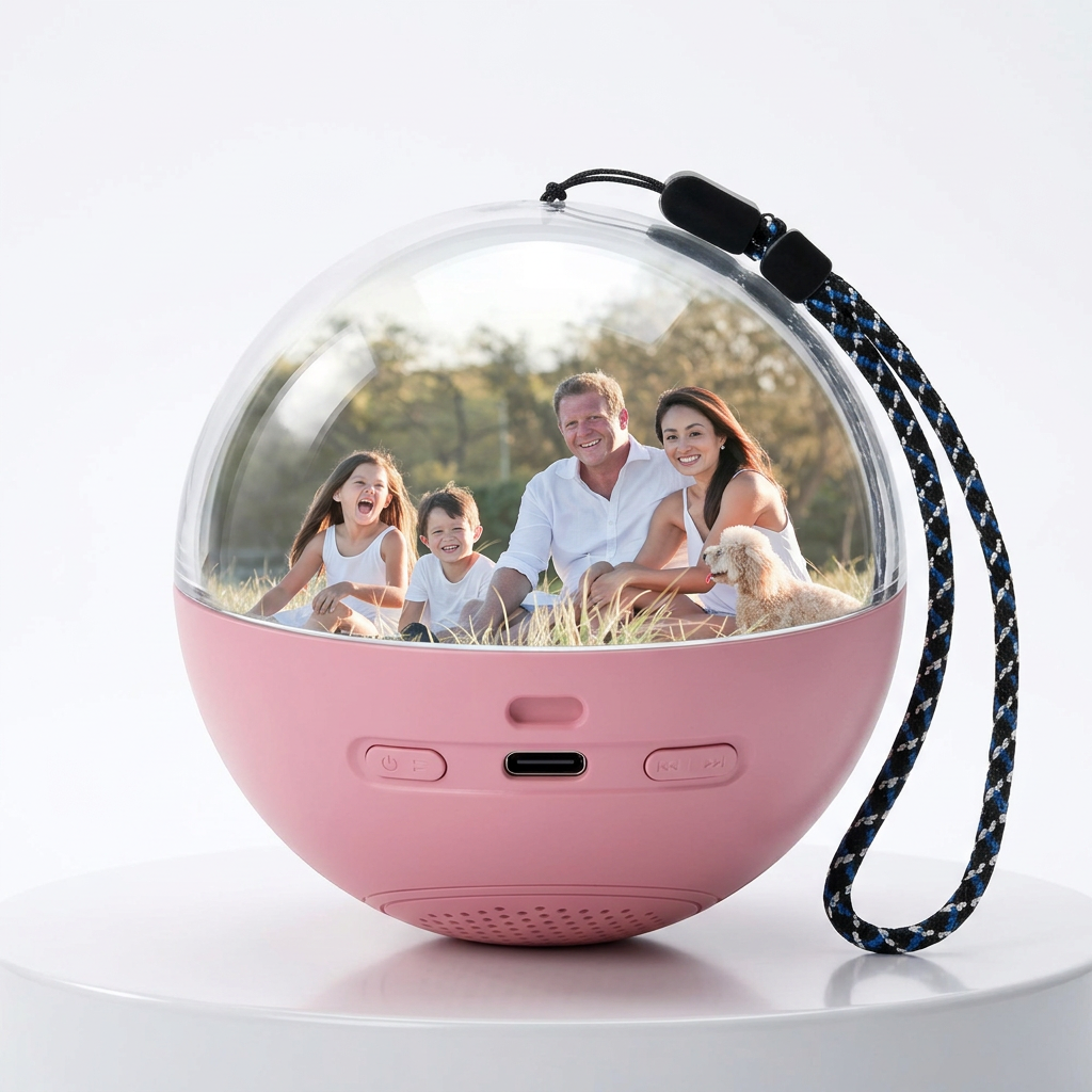 VIDsphere™ 3D Photo Crystal Ball  Blush pearl